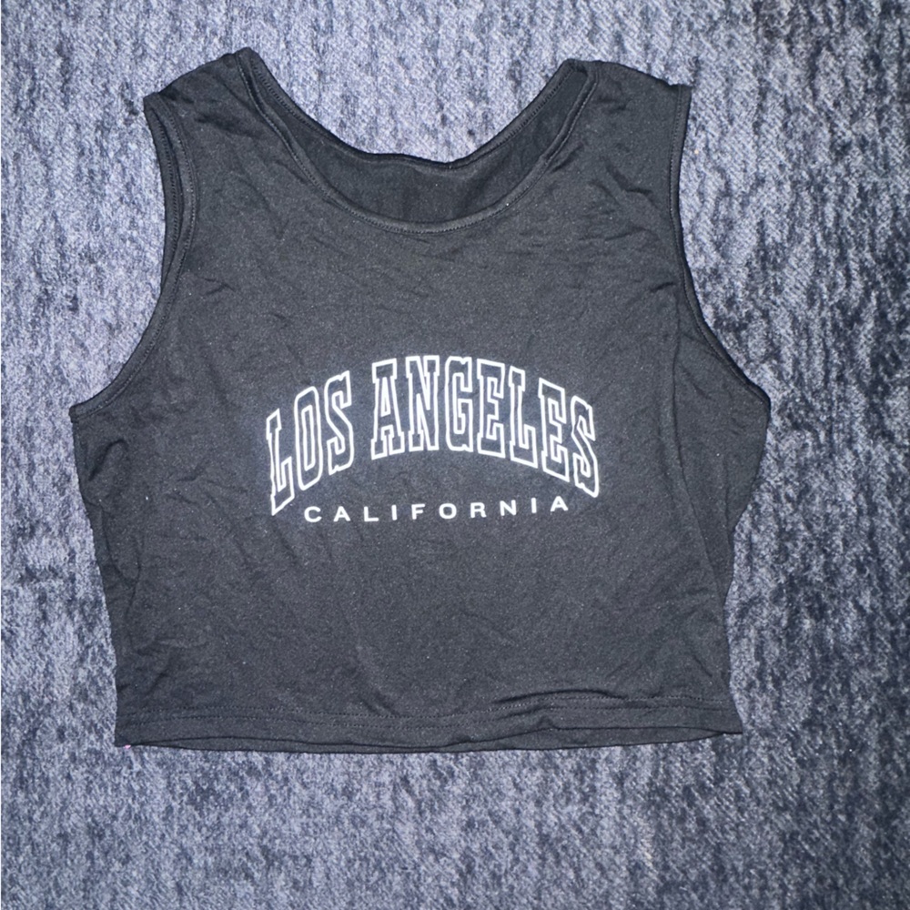 SHEIN Black Los Angeles Crop Top
